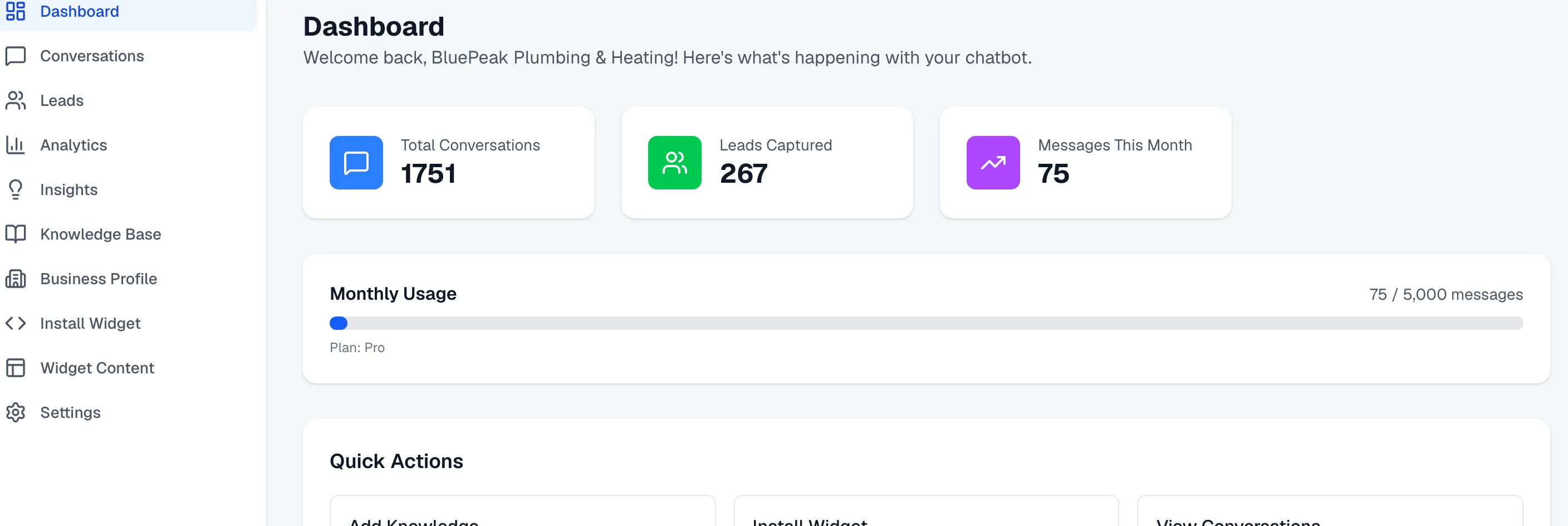 Zurvo dashboard usage meters surfacing tracked AI consumption and cost
